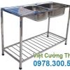 Bồn rửa 2 hộc gia đình có kệ dưới CR-104