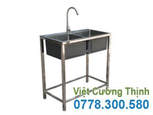 Chậu Rửa Bát 2 Ngăn Có Khung Chân CR-107