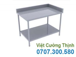Bàn inox góc 2 tầng 01