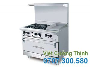 bếp âu 2 họng lò nướng chiên phẳng gáy