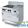 Bếp âu 4 họng có bề mặt chiên phẳng