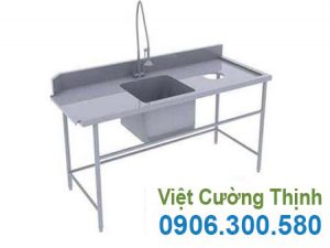 Chậu rửa 2 cánh có lỗ xả rác