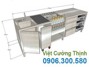 Quầy bar inox mui trần QB18018