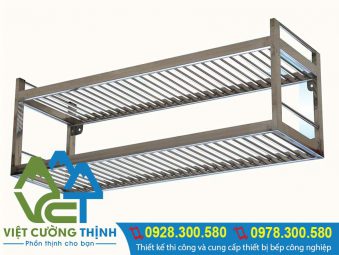 kệ bếp inox 2 tầng treo tường Việt Cường Thịnh