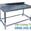 Bàn inox 1 tầng có lỗ xả rác BAI-02
