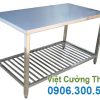 Bàn sơ chế inox có kệ dưới BAI-05