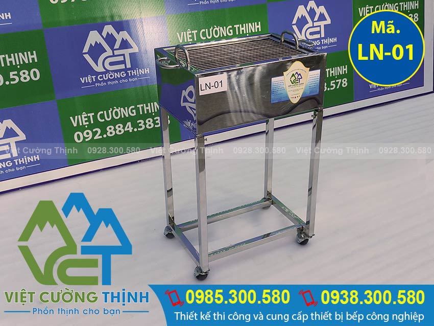 Lò nướng sườn inox, bếp nướng than inox LN-01 (Ảnh thật tế).