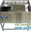thùng đá inox khung chân có khay topping TD-TP-08