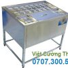 Thùng đá inox khung chân có khay topping TD-TP07