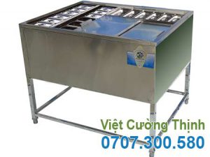 Thùng đá khung chân có khay topping TD-TP09