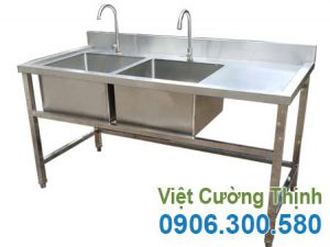 Chậu rửa đôi có cánh phải