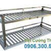 Kệ Inox Song 2 Tầng Treo Tường KEI-04