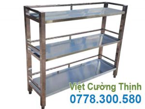 Kệ inox 3 tầng loại phẳng KEI-07