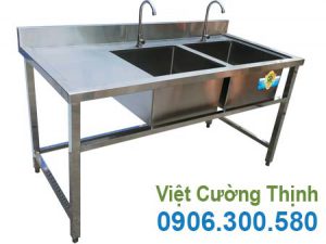 Chậu Rửa Đôi Có Bàn Rửa Cánh Trái CR-19