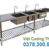 Chậu Rửa 3 Ngăn Lớn Có Bàn Rửa 2 Bên Cánh CR-20