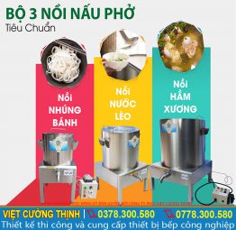 bộ 3 nồi nấu phở bằng điện tiêu chuẩn