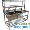 chậu rửa đôi cánh phải có kệ trên và dưới CR-24