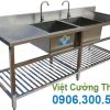 Chậu Rửa Đôi Có Kệ Dưới và Bàn Rửa 2 Bên Cánh CR-25
