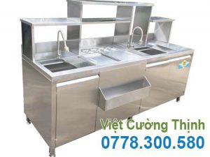 Quầy Bar Pha Chế Trà Sữa Inox 304 QB-07