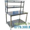 Bàn Inox 2 Tầng Có Kệ Song Trên BAI-17