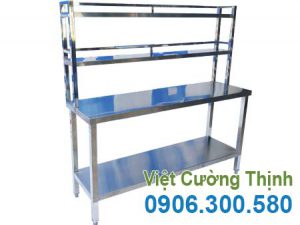Bàn Inox 2 Tầng Có Kệ Phẳng Trên BAI-16