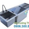 Bộ chậu rửa - thùng đá - khay GN âm quầy QB-15