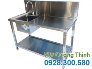 Chậu Rửa Đơn Công Nghiệp Cánh Phải Có Kệ Phẳng Dưới CR-28