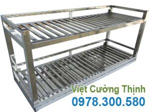 Kệ Bếp Inox 2 Tầng Treo Tường Có Khay Hứng Nước KEI-12