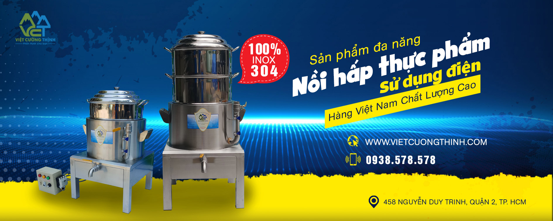 Nồi hấp thực phẩm bằng điện chất lượng cao Việt Cường Thịnh