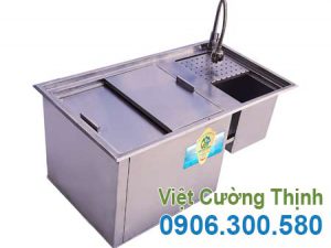 Thùng đá kèm chậu rửa inox âm quầy bar QB-17
