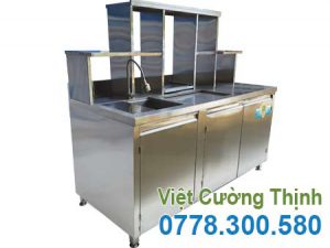 Quầy pha chế cafe inox 1m6 QB-18