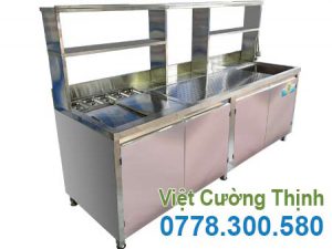 Quầy bar trà sữa inox 2m2 QB-20