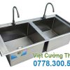 Chậu rửa âm bàn 2 hộc inox 304 CR-30