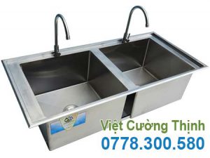 Chậu rửa âm bàn 2 hộc inox 304 CR-30