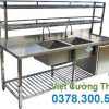 Chậu rửa đôi 2 cánh có kệ trên kệ dưới và có hộc tủ CR-35