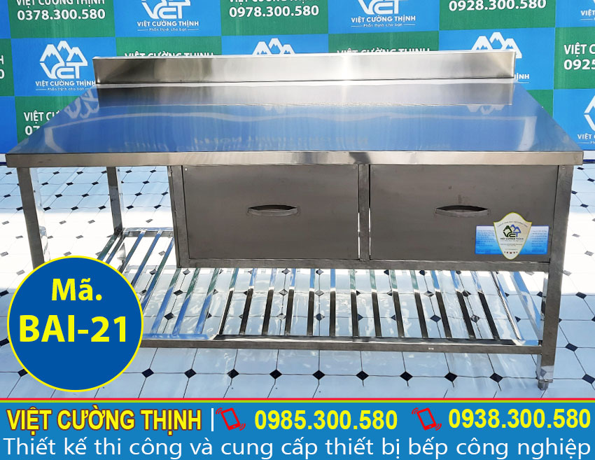 Địa chỉ cung cấp bàn inox có hộc tủ