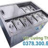 Thùng đá inox khung chân có khay topping TD-TP13