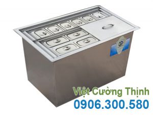 Thùng đá inox có khay topping TD-TP05