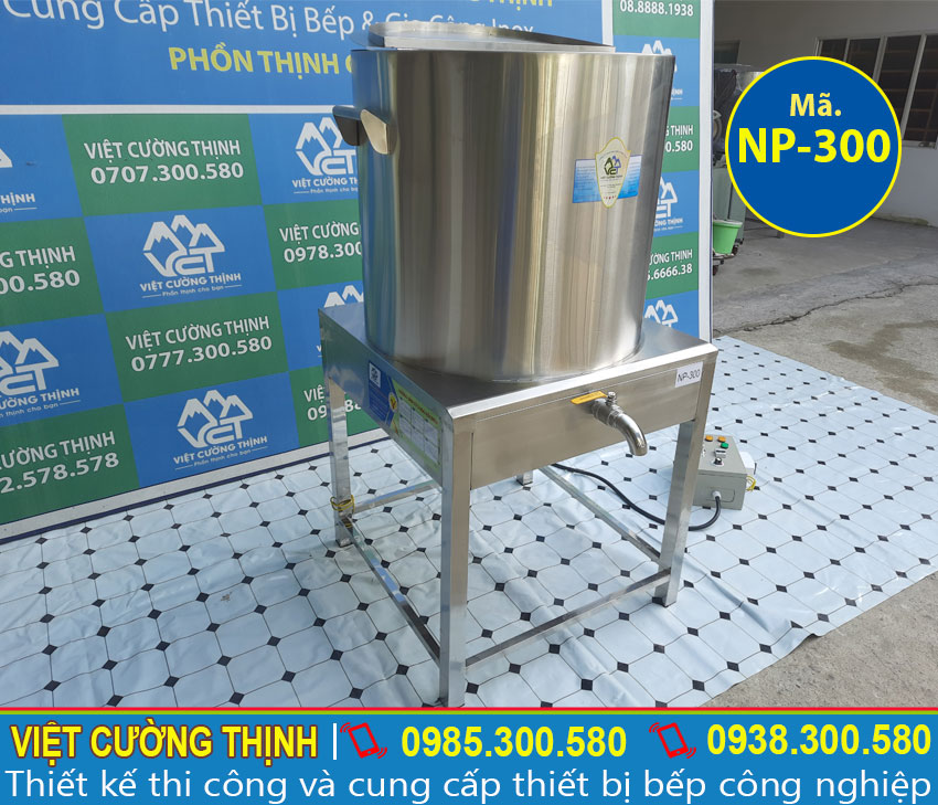 Góc phải nồi nấu phở bằng điện 300L