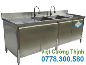 Tủ inox có chậu rửa 2 ngăn TUI-16
