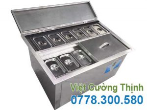 Thùng đá inox có khay topping TD-TP22