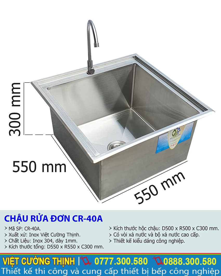 Tỷ lệ chậu rửa đơn CR-40a