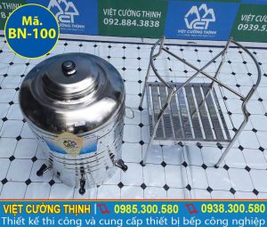 Chân kệ bình đựng nước inox 100 lít 3 vòi gạt