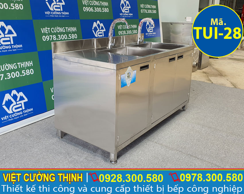 Tủ inox có 2 bồn rửa cao cấp TUI-28 (01)