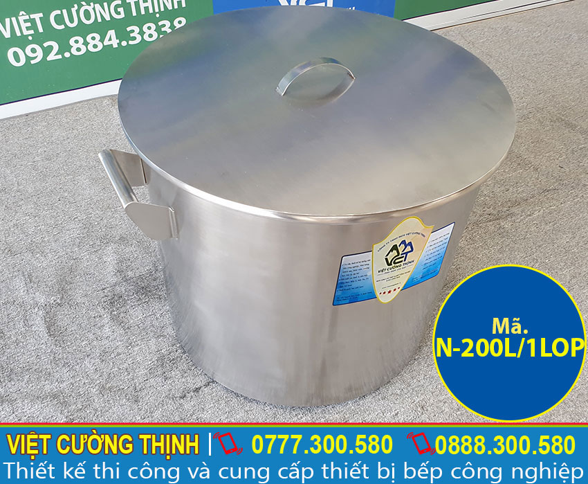 Nồi Inox Công Nghiệp 1 Lớp 200L N-200L/1LOP